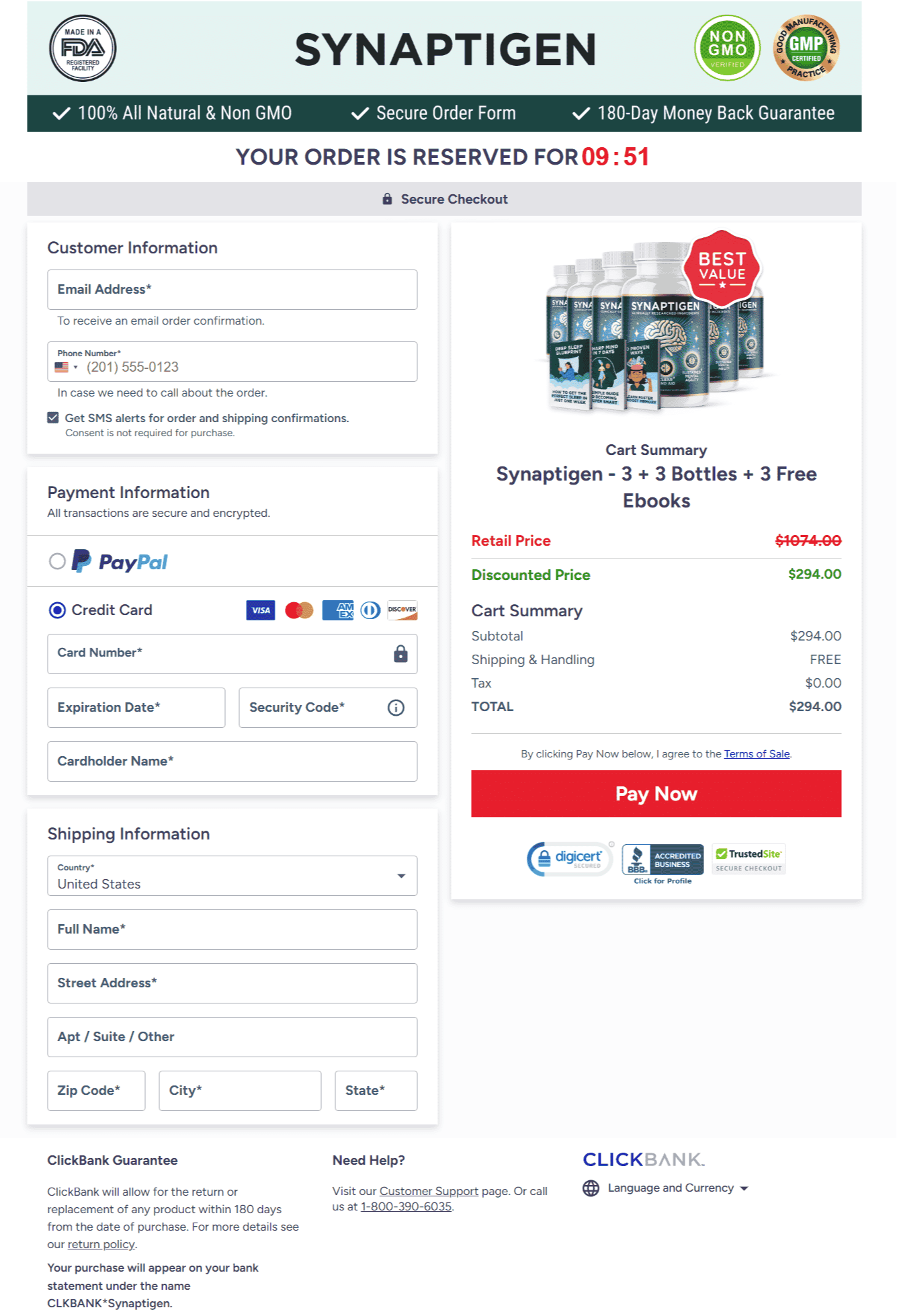 1 Day Synaptigen Bottle Offer